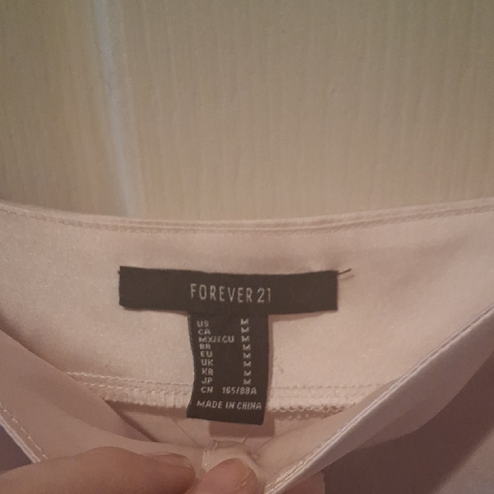 Forever 21 Ballet Pink Satin Button-Up Blouse - Picture 2 of 8